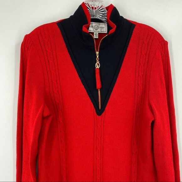 ST. JOHN Red Knit Sweater - Picture 8 of 16